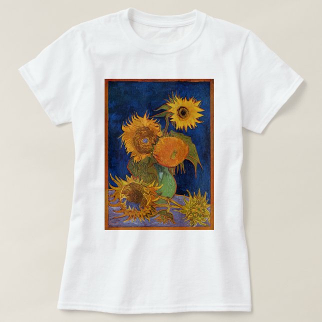 Vincent van Gogh Six Sunflowers GalleryHD Fine Art T-Shirt (Design Front)