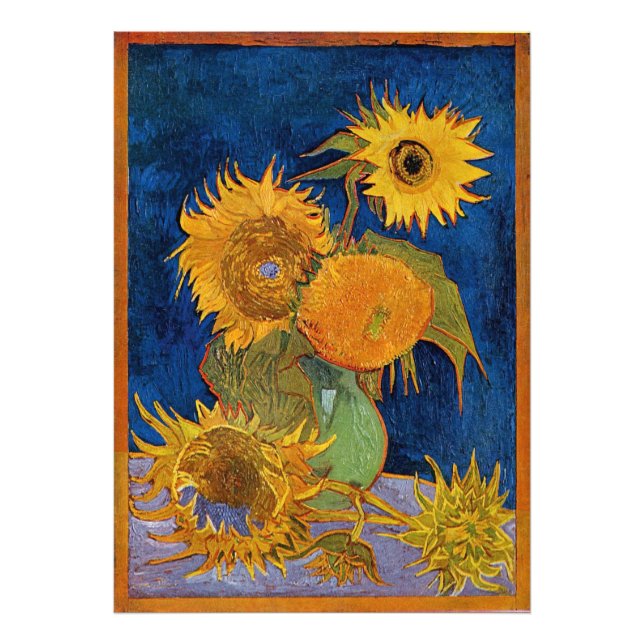 Vincent Van Gogh Six Sunflowers Photo Enlargement Print (Front)