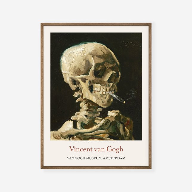 Vincent Van Gogh Skeleton Burning Cigarette Skull Poster (Creator Uploaded)