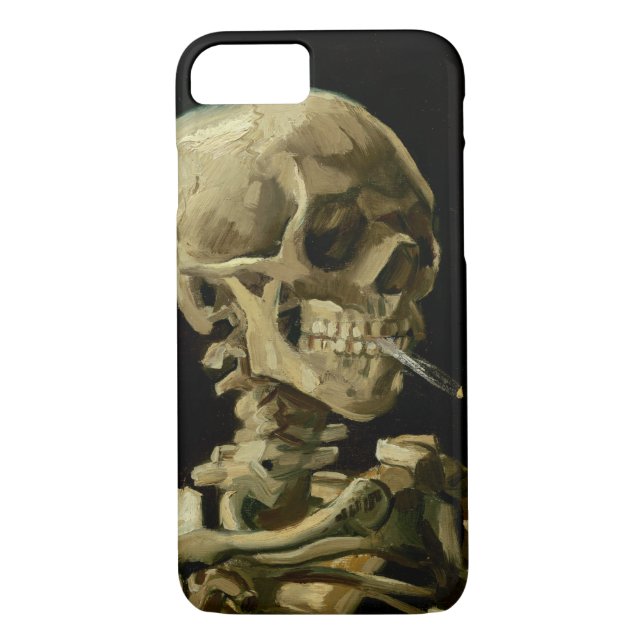 Vincent Van Gogh Skeleton with a Burning Cigarette Case-Mate iPhone Case (Back)