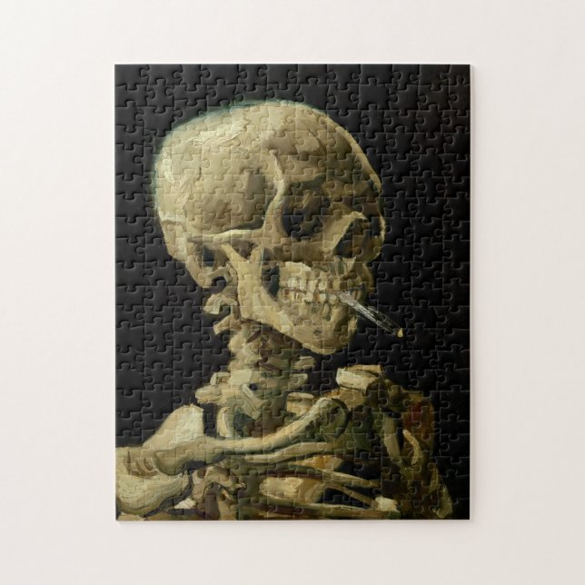 Vincent Van Gogh Skeleton with a Burning Cigarette Jigsaw Puzzle (Vertical)