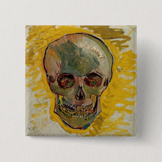 Vincent van Gogh - Skull 1887 #2 15 Cm Square Badge (Front)