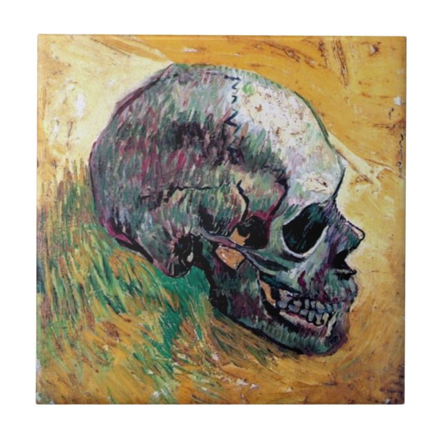 Vincent Van Gogh - Skull In Profile - Fine Art Ceramic Tile (Front)