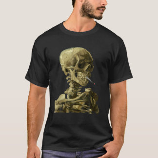 Vincent Van Gogh Skull Smoking Cigarette Skeleton T-Shirt