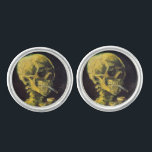 Vincent van Gogh Skull with Burning Cigarette Cufflinks<br><div class="desc">Skull with Burning Cigarette is an undated painting by Vincent van Gogh that was probably a commentary on art classes he had taken in 1885-1886. We carry this image on a number of items in our shop. If you don't see on on something you are looking for just let us...</div>