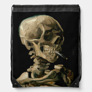 Vincent van Gogh - Skull with Burning Cigarette Drawstring Bag