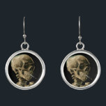Vincent van Gogh - Skull with Burning Cigarette Earrings<br><div class="desc">Head of a Skeleton with a Burning Cigarette / Skull with Burning Cigarette / Crane de squelette fumant une cigarette - Vincent van Gogh,  1885</div>