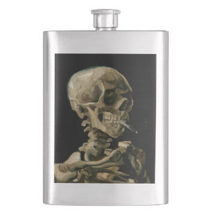 Vincent van Gogh - Skull with Burning Cigarette Hip Flask