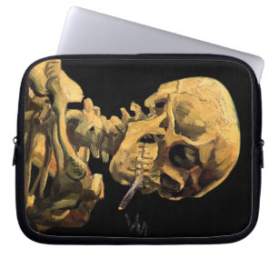Vincent Van Gogh - Skull With Burning Cigarette Laptop Sleeve