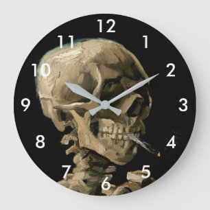 Vincent van Gogh - Skull with Burning Cigarette Large Clock