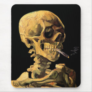 Vincent Van Gogh - Skull With Burning Cigarette Mouse Pad