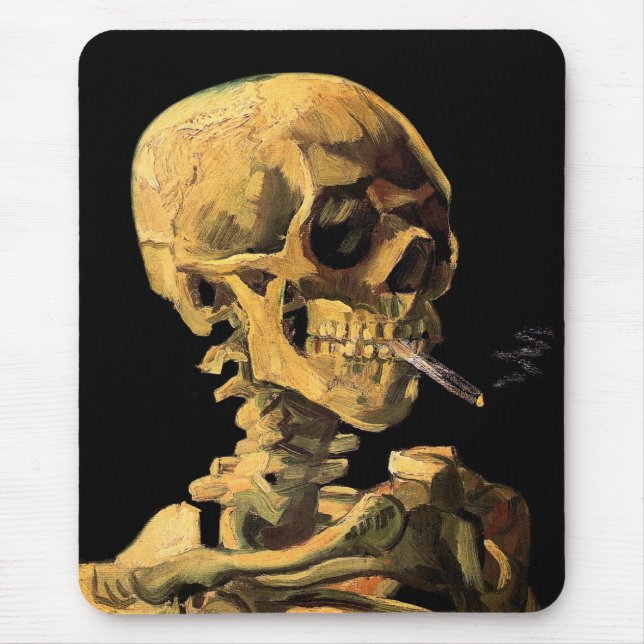 Vincent Van Gogh - Skull With Burning Cigarette Mouse Pad (Front)