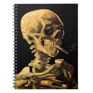 Vincent Van Gogh - Skull With Burning Cigarette Notebook