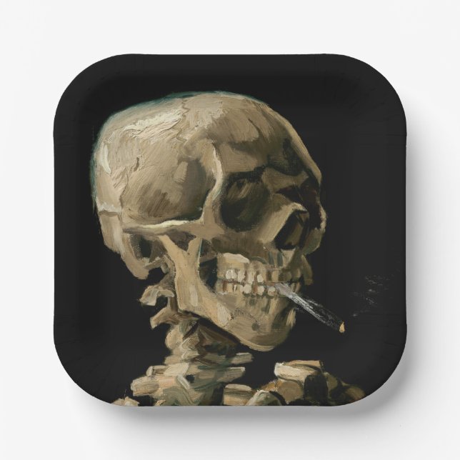 Vincent van Gogh - Skull with Burning Cigarette  Paper Plate (Front)
