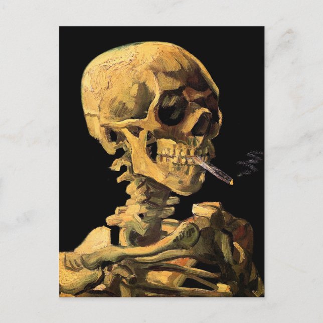 Vincent Van Gogh - Skull With Burning Cigarette Postcard (Front)