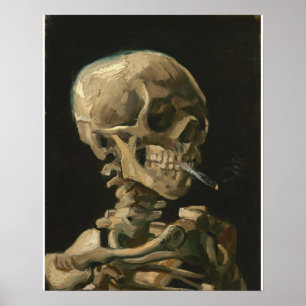 Vincent Van Gogh - Skull with Burning Cigarette Poster