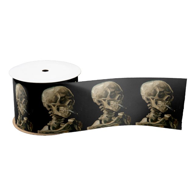 Vincent van Gogh - Skull with Burning Cigarette Satin Ribbon (Spool)