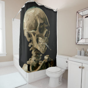 Vincent van Gogh - Skull with Burning Cigarette Shower Curtain