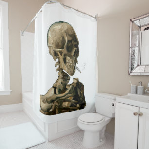 Vincent van Gogh - Skull with Burning Cigarette Shower Curtain