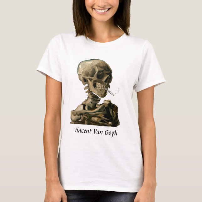 Vincent van Gogh - Skull with Burning Cigarette T-Shirt (Front)