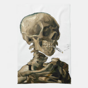 Vincent van Gogh - Skull with Burning Cigarette Tea Towel