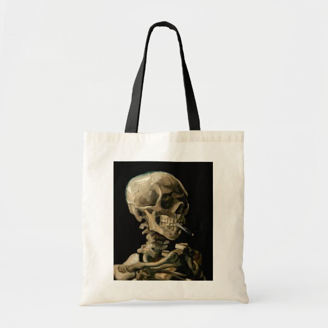 Vincent van Gogh - Skull with Burning Cigarette Tote Bag (Front)