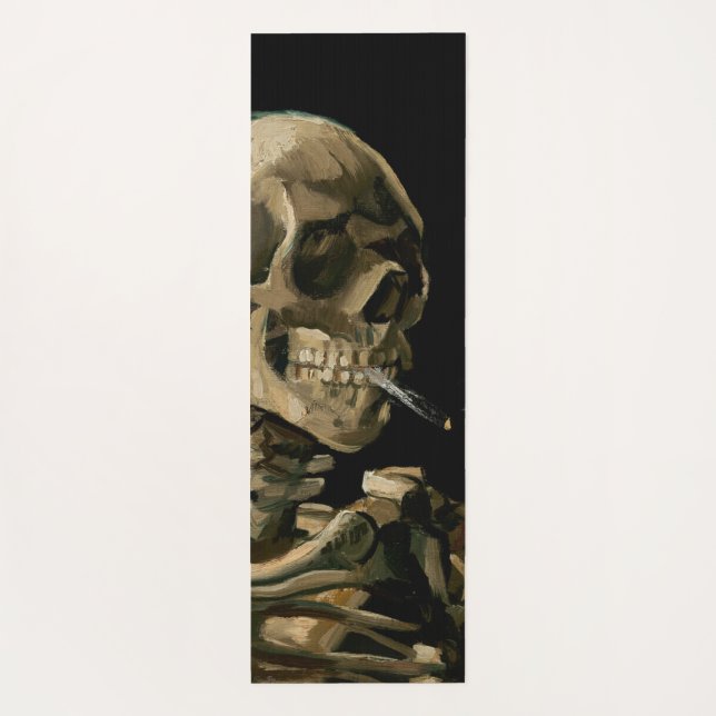 Vincent van Gogh - Skull with Burning Cigarette Yoga Mat (Back)