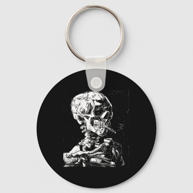 Vincent Van Gogh Skull With Cigarette Skeleton Hal Key Ring (Front)