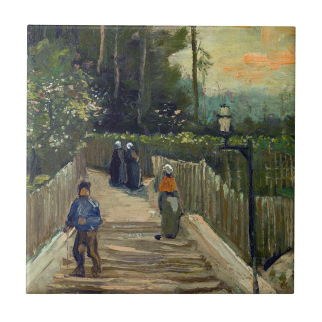 Vincent van Gogh - Sloping Path in Montmartre Ceramic Tile (Front)