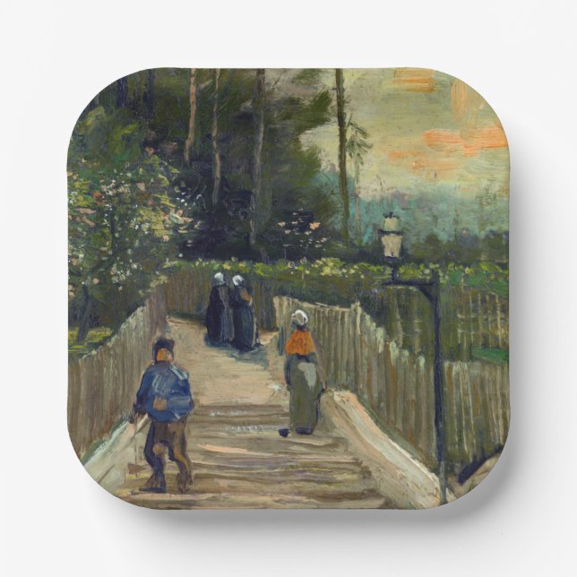 Vincent van Gogh - Sloping Path in Montmartre Paper Plate (Front)