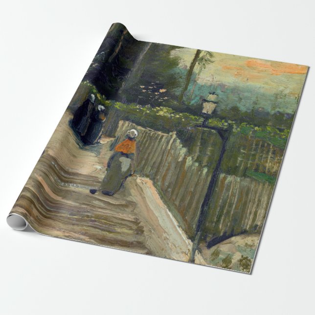 Vincent van Gogh - Sloping Path in Montmartre Wrapping Paper (Unrolled)