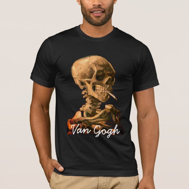 VinCent van Gogh Smoking Skull T-Shirt (Front)