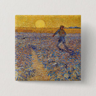 Vincent van Gogh - Sower with Setting Sun 15 Cm Square Badge