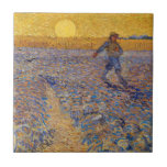 Vincent van Gogh - Sower with Setting Sun Ceramic Tile<br><div class="desc">The Sower / Sower with Setting Sun - Vincent van Gogh,  Oil on Canvas,  1888,  Arles</div>