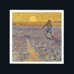 Vincent van Gogh - Sower with Setting Sun Napkin<br><div class="desc">The Sower / Sower with Setting Sun - Vincent van Gogh,  Oil on Canvas,  1888,  Arles</div>