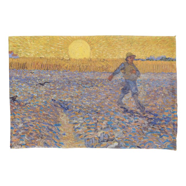 Vincent van Gogh - Sower with Setting Sun Pillowcase (Front)