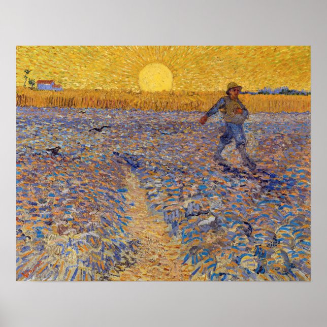 Vincent van Gogh - Sower with Setting Sun Poster (Front)