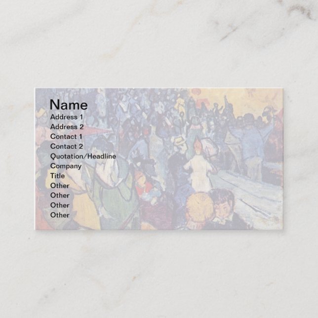 Vincent Van Gogh - Spectators In The Arena Business Card (Front)