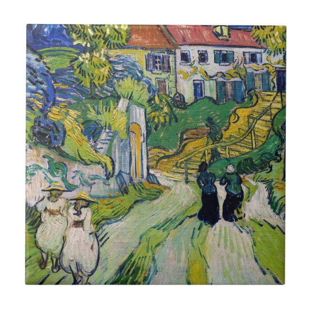 Vincent van Gogh - Stairway at Auvers Ceramic Tile (Front)
