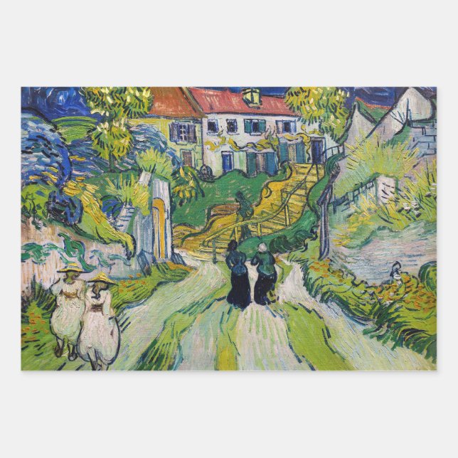 Vincent van Gogh - Stairway at Auvers Wrapping Paper Sheet (Front)