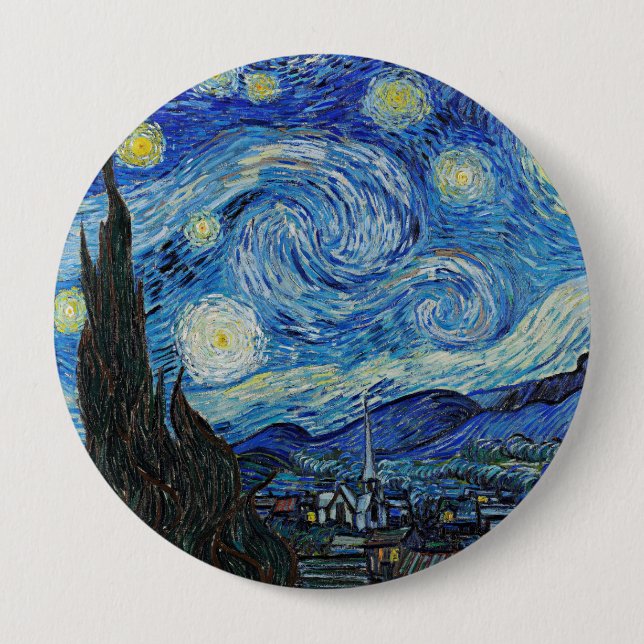 Vincent van Gogh, Starry Night  10 Cm Round Badge (Front)