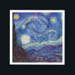VINCENT VAN GOGH - Starry night 1889 Napkin<br><div class="desc">VINCENT VAN GOGH - Starry night 1889
Oil on canvas</div>