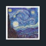 VINCENT VAN GOGH - Starry night 1889 Napkin<br><div class="desc">VINCENT VAN GOGH - Starry night 1889
Oil on canvas</div>