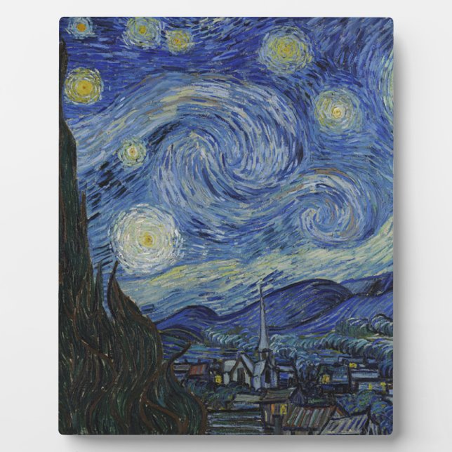 Vincent Van Gogh - Starry Night. Art Painting Plaque (Front)