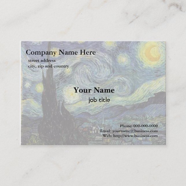 Vincent van Gogh, Starry Night Business Card (Front)