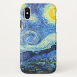 Vincent van Gogh Starry Night iPhone X Case<br><div class="desc">This image is the oil on canvas painting "The Starry Night" done in 1889 by Dutch post-impressionist artist Vincent Willem van Gogh (1853-1890). It is a night view of the village of Saint-Remy as seen from the window in his room at the sanitarium. It is our Fine Art Series no....</div>