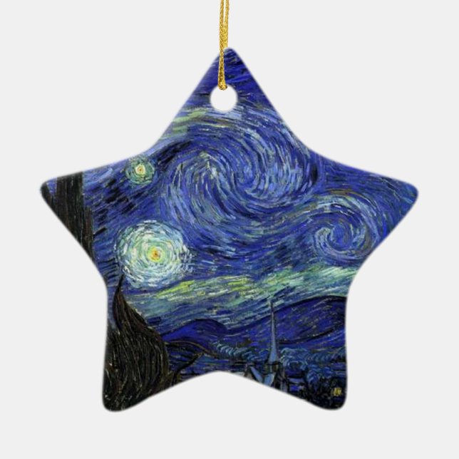 Vincent van Gogh, Starry Night Ceramic Ornament (Front)
