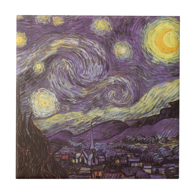 Vincent van Gogh - Starry Night Ceramic Tile (Front)