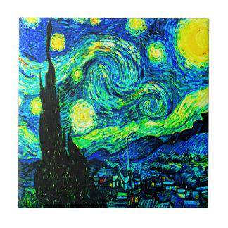 Vincent Van Gogh Starry Night Enhanced Ceramic Tile