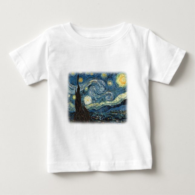 Vincent van Gogh, Starry Night. Famous art. Baby T-Shirt (Front)